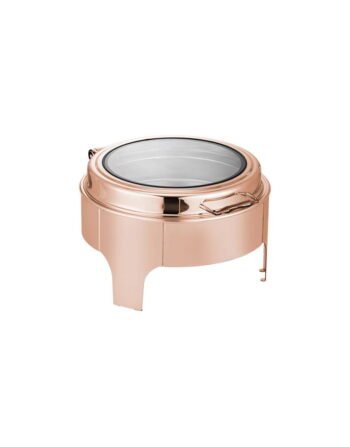 Μπεν Μαρί Inox Induction Copper - υδραυλικό γυάλινο καπάκι στρόγγυλο — κωδ. 07-078