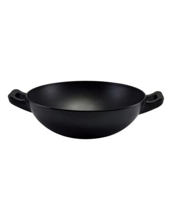 Μπωλ wok μελαμίνης χερούλι μαύρο 31.5x24.5x8 cm — κωδ. 12-433