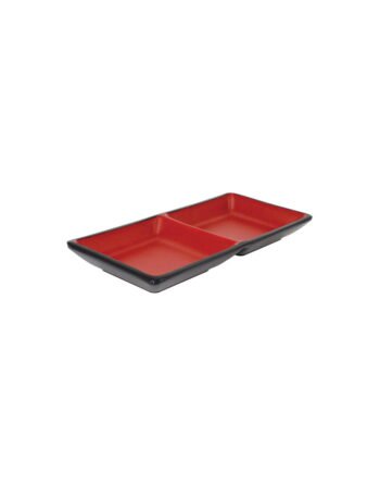 Μπωλάκι μελαμίνης διπλό crimson black 19.5x9.4x2.2 cm — κωδ. 12-530