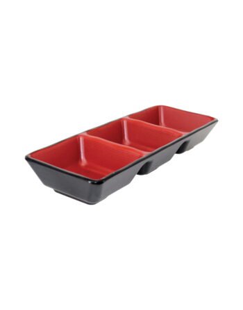 Μπωλάκι μελαμίνης τριπλό crimson black 20x7.2x3 cm — κωδ. 12-529
