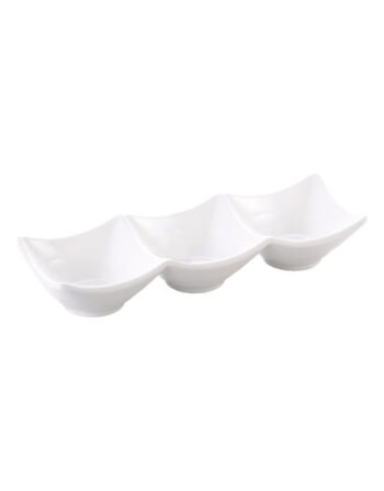 Μπωλάκι μελαμίνης τριπλό λευκό 24.5x8.5x4.1 cm — κωδ. 12-556