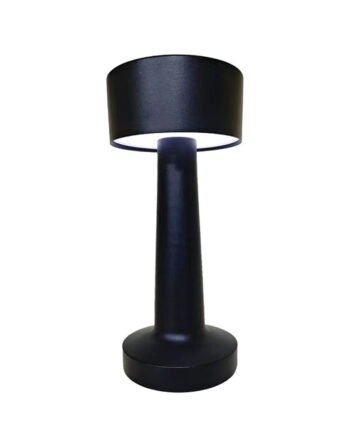 Επιτραπέζιο φωτιστικό επαναφορτιζόμενο black matte Φ 9x21 cm — κωδ. 09-800