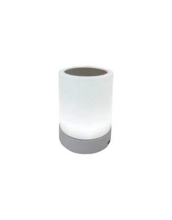 Επιτραπέζιο φωτιστικό επαναφορτιζόμενο silver matte Φ 10x13 cm — κωδ. 09-802