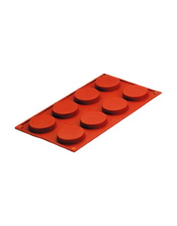 Καλούπι ζαχαροπλαστικής σιλικόνης 8x35 ml στρογγυλό.. 30x17.5x1.2 cm — κωδ. 10-264
