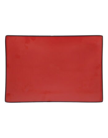 Πιατέλα μελαμίνης ορθογώνια crimson black 39.5x27x3.4 cm — κωδ. 12-543