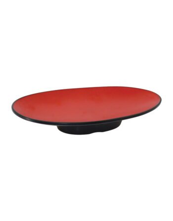 Πιατέλα μελαμίνης οβάλ crimson black 22.9x12.3x4.3 — κωδ. 12-537