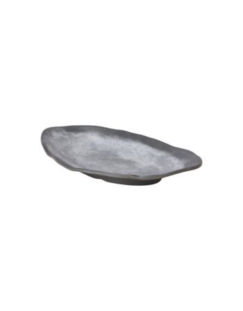 Πιατέλα μελαμίνης οβάλ γκρι ανοιχτό 27.8x14x4.2 cm — κωδ. 12-357