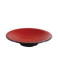Πιατέλα μελαμίνης στρογγυλή ψηλή crimson black 35.5×7.5