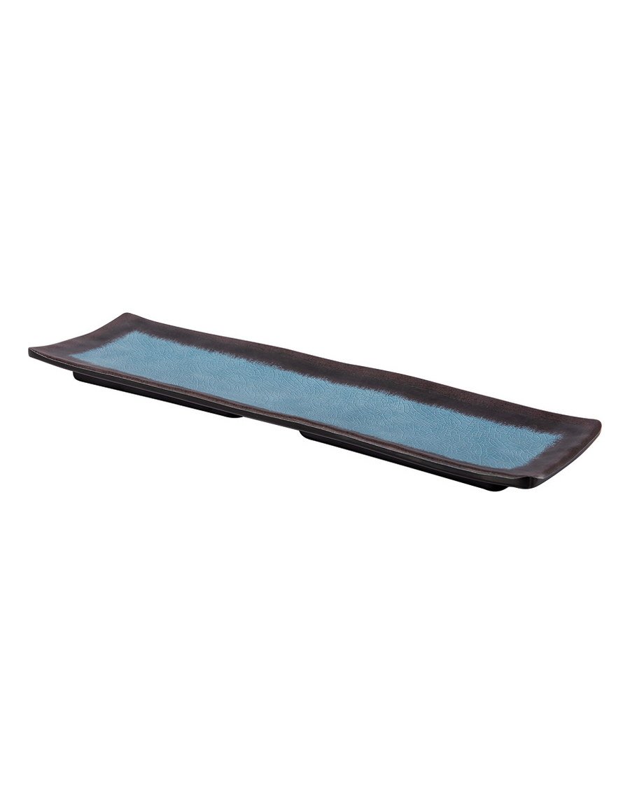 Πιατέλα ορθογώνια μελαμίνης σιέλ-καφέ rustic 36.8x10.7x2.1 cm Πιατέλα ορθογώνια μελαμίνης σιέλ-καφέ rustic 36.8x10.7x2.1 cm — κωδ. 12-311