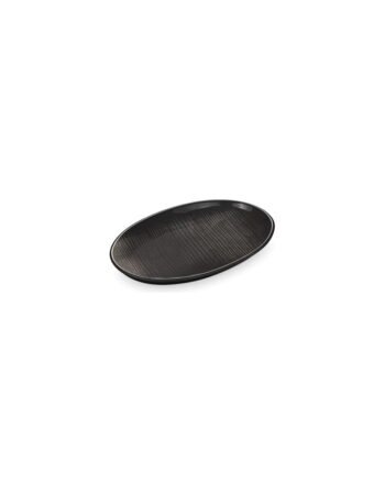 Πιατέλα οβάλ μελαμίνης μαύρη 60.8x39x3.5 cm — κωδ. 12-408