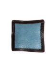Τετράγωνο πιάτο μελαμίνης σιέλ-καφέ rustic 30.3×30.3×3.9 cm